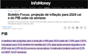 Recorte Notícia Economia - InfoMoney Consulting Blue